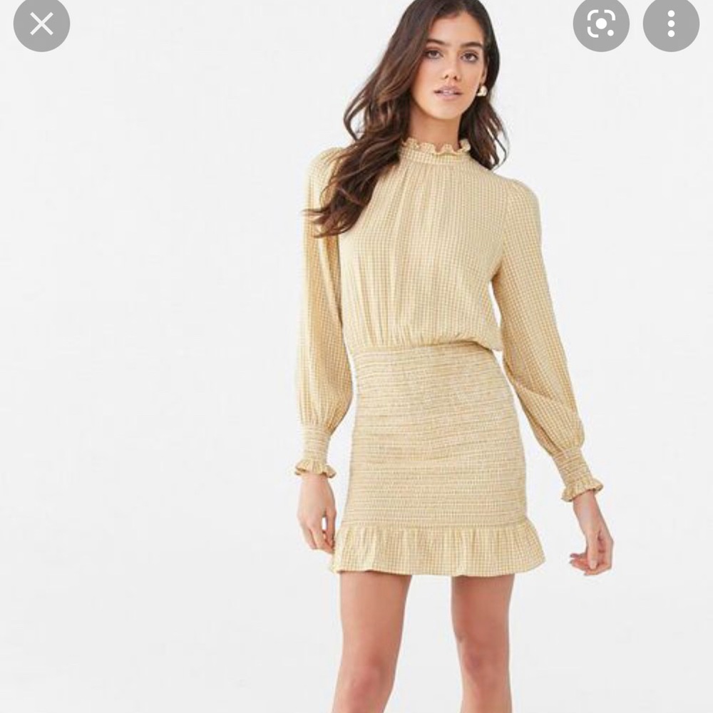 Gingham Drop-Waist Mini Dress